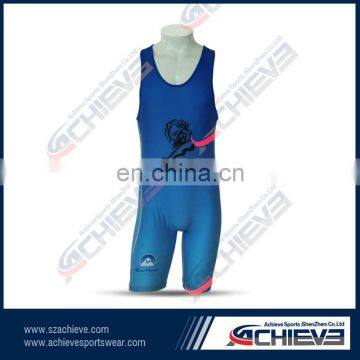 custom sublimated pro wrestling Plus Size Wrestling Singlet dye wrestling apparel