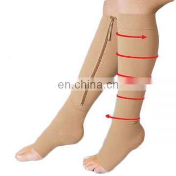 High quality best price Anti Varicose compression stocking with zipper, Health care compression stocking