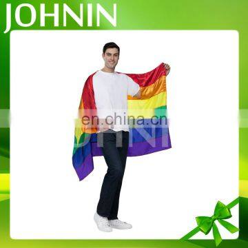 hot selling polyester printing gay pride body flag rainbow cape