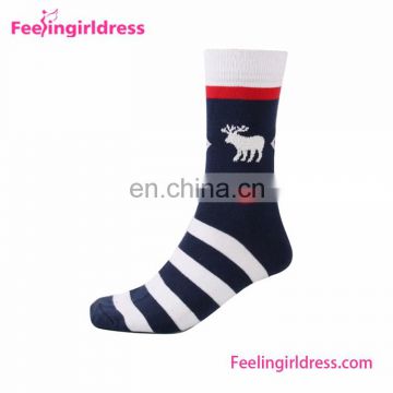 5 Pairs 1 Box Christmas Deer Stripe Men Socks Wholesale Custom Socks