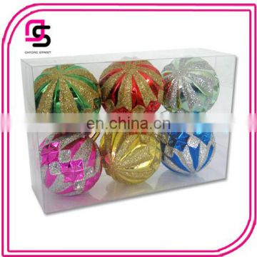 New design Plastic mix color Christmas tree decor festival hang-painted ball