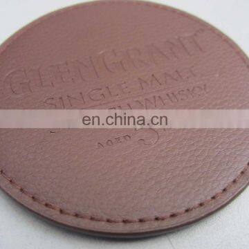 Factory Supply Leather pu Coaster With Debossed Logo photo-2