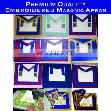 Masonic Regalia and Masonic Supply, Masonic Regalia Apron, Embroidery Apron for Officers, Premium Quality