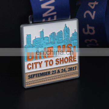 Custom bike riding memorial square medal customized