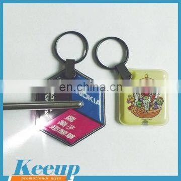 Giveaways customized hexagon PVC Keychain With Led Light