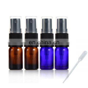 5ml Amber Cobalt Blue Fine Mist Atomizer Glass Perfume bottle Spray Refillable Perfume Empty Bottle Glass for Essential Oil