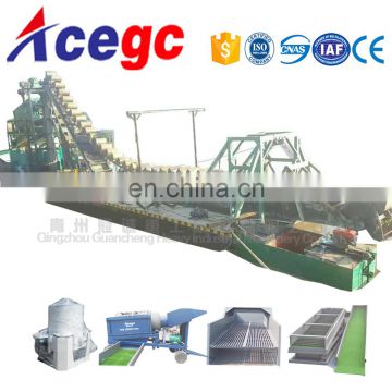 Bucket ladder elevator chain sand/gold digging,collecting,classifying dredger for sale