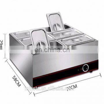 Restaurant equipment commercial food warmer hot pot counter top bain marie with curved