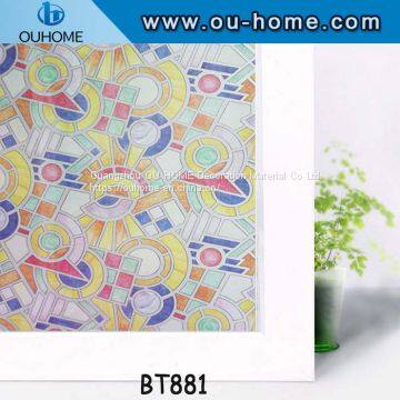 BT881 Decorative Stained Glass Vinyl Window Film photo-3
