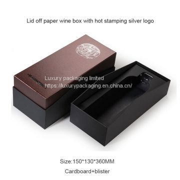 High quality Luxury Champagne Wine Paper Bottle Packaging Gift Box With Blister Holder