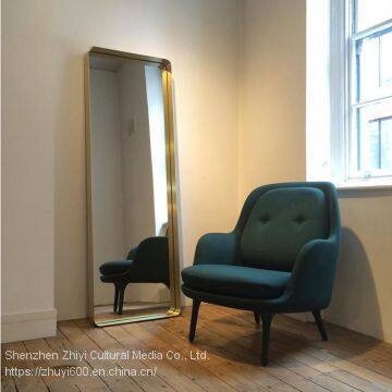 Nordic Brass Gold Full-length Mirror Personalized Villa Custom Full-length Mirror Studio Clothing Fitting Floor Mirror Square photo-3