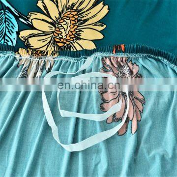 I@home Quality Full Fabric Blue Universal Elastic Floral Print Stretchable Sofa Cover Polyester photo-5