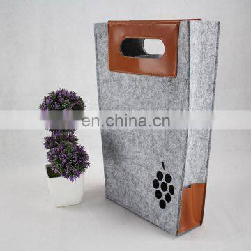 eco friendly red Felt Wine tote bag portable gift bag