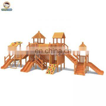 Children Pirate Ship Wooden Outdoor Playground With slide