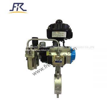 DN40~300 Pneumatic Wafer Butterfly Valve fluorine lining butterfly valve