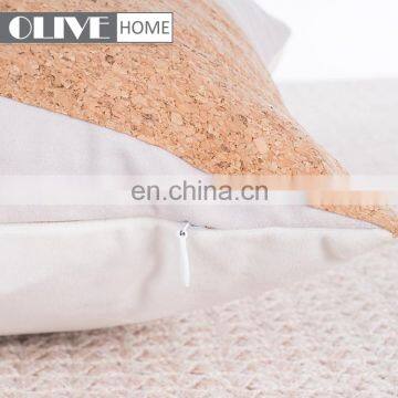 2018 Spring Design 30*50CM Velvet Geometry Applique Cork Sofa Waist Cushions photo-5
