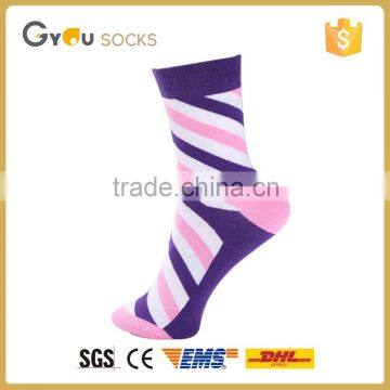 oem sexy young girls tube socks knitted cotton socks sublimation blank socks with Spiral stripe