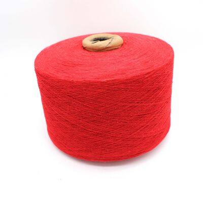 Red color ne12s/1 sock yarn open-end spinning cotton blended yarn cone yarn manufacturers supply