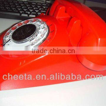 red retro brick phone