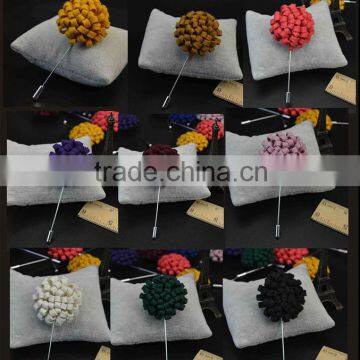 Handmade Men's Flower Lapel Pin 1.3" Wool Felt Boutonniere Stick Pin ML14 photo-5