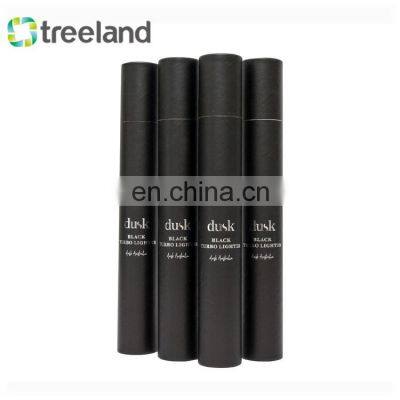 Black Cardboard Poster Tube Round Packaging Postal Mailing Tube With Silver Stamping photo-2