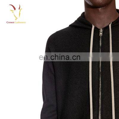 Men's Zipper Knitting Pattern Hooded Cardigan Sweater photo-3