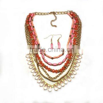 2015 popular handmade african resin beaded jewelry set yiwu Wholesale