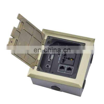 Stainless Steel under ground power and data floor socket box