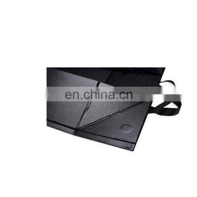 Luxury Customized Black Rigid Paper Box Foldable Hand-held Gift Packaging Box With Logo photo-5