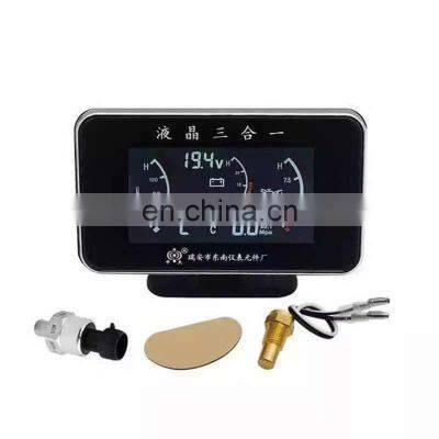 LCD Universal Oil Pressure Instrument Fuel Water Temperature Gauge