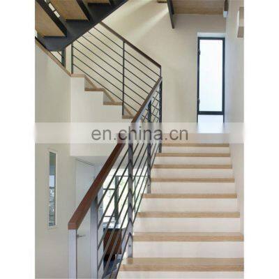 tempered glass stair tread & steel handrails for spiral stairs