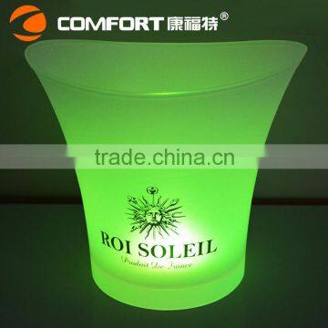 Color Changeable Champagne Tub Frosted Plastic Ice Bucket Cooler photo-3