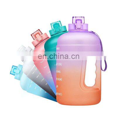 64oz plastic motivational  time marker protein sports outdoor gym anti slip 5 gallons bottle