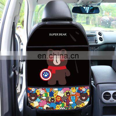 Autoaby Car Seat Back Cover Protector for Kids Cartoon Car Anti Kick Mat with Bag Waterproof Car Seat Back Anti Kick Pad