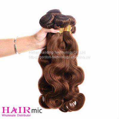 Wholesaler of Light Brown Body Wavy Remy Human Hair Bundle