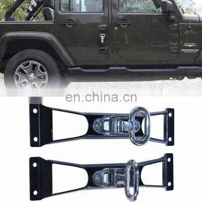Black Door Hinges Foot Rest Pedal Peg For  Jeep Wrangler JK Hardtop 2007-2017