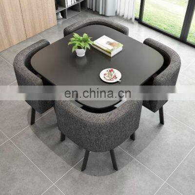 Factory Modern Luxury Hot Sale Saving Place Coffee Table Sets Leisure Round Dining Tables And 4 Chairs Set photo-5