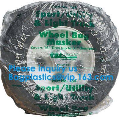 Spare Car Tire Plastic Storage Tote Bags for Tyre Packaging Custom Size Disposable Clear pe Printing Side Gusset, Limite photo-5