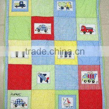 cotton patchwork baby beding set cot quilt with bumper