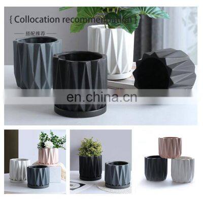 Wholesale Garden Geometric Macetas Plant Pot Flowerpot Flower Planter Elegant Planter Garden Ceramic Pots