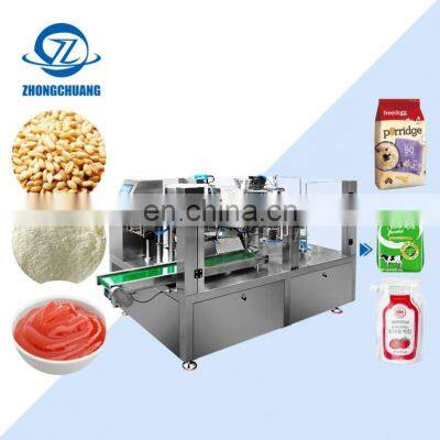 Food Product Pill Multihead Weigher Packing Filling Liquid Zipper Pouch Making Packaging Machine