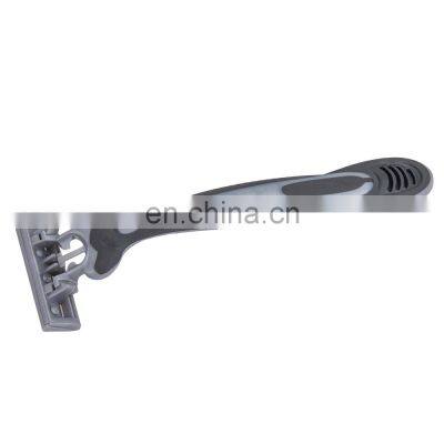 Pivoting Head Razor For Men Germany Blade Non-slip Rubber Handle Male Beard Cut Blade With Lubricant Strip LY3-04G photo-3