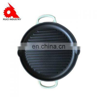 Enamel Skillet Non-stick Cast Iron Grill Frying Steak Pan photo-2
