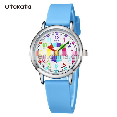 Kids Watch In Quartz Utakata Children Brand Alloy Case Jelly Silicone Watch Sport Wristwatch 24 Hours Dial Watches Kids