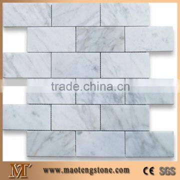 Carrara white marble subway 3x6" mosaic tile