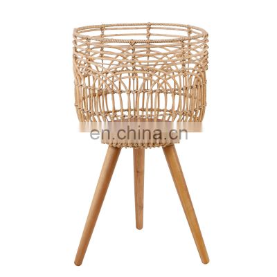 Luxury Natural Hot Trend Handmade Rattan Plant Stand From Vietnam Wicker Flower Pot Holder Basket Wholesale