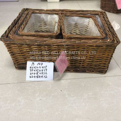 Customized square willow basket Garden Basket handmade wholesale