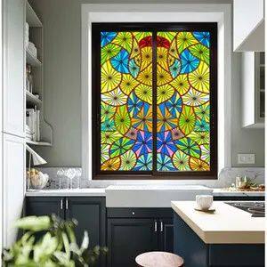 Hand painted tempered stained glass window Stained glass art window