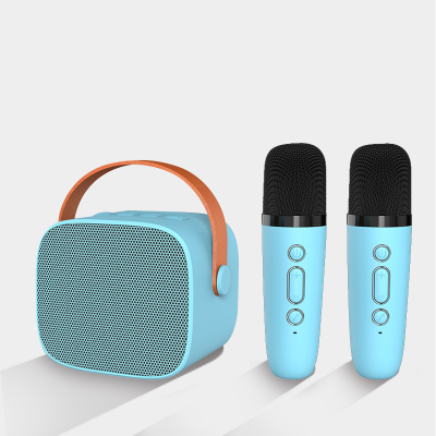 Portable Smart Music Bluetooth Boxing Wireless Mini Karaoke Birthday Gift Speaker for Kids and Dual Microphone Mic Set