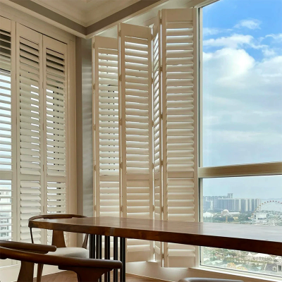 100% custom made basswood window shutter bi-folding panels